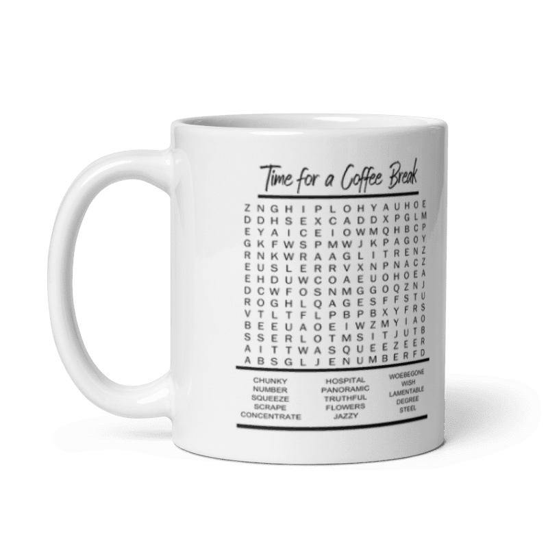 Time For A Coffee Break Word Search 11oz Mug