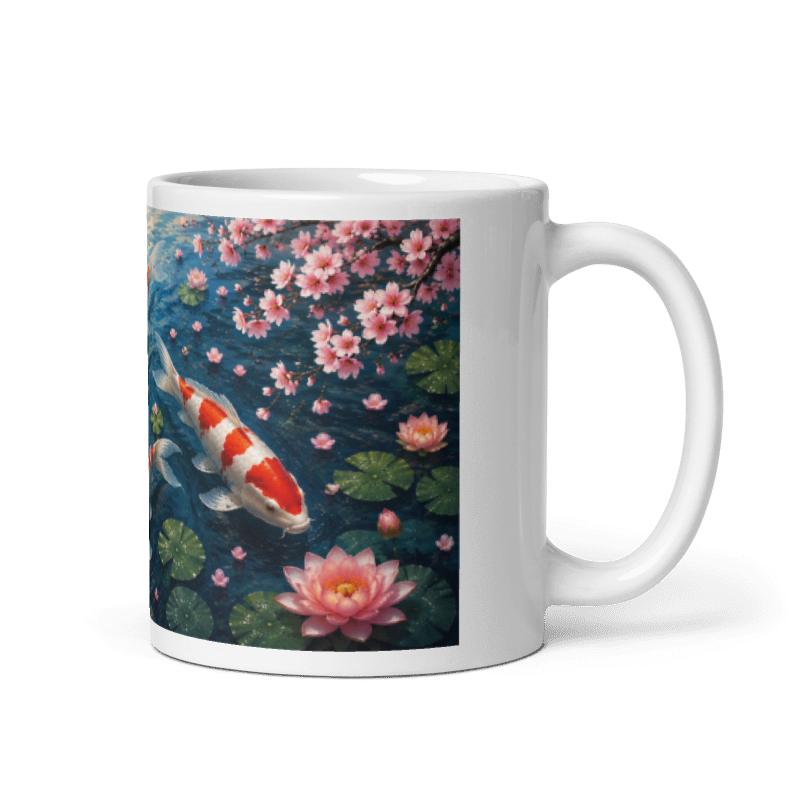 Koi Carp Pond Design Kohaku Printed Mug