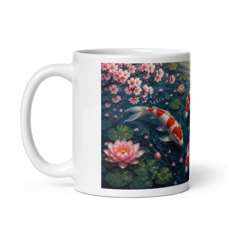 Koi Carp Pond Design Kohaku Printed Mug