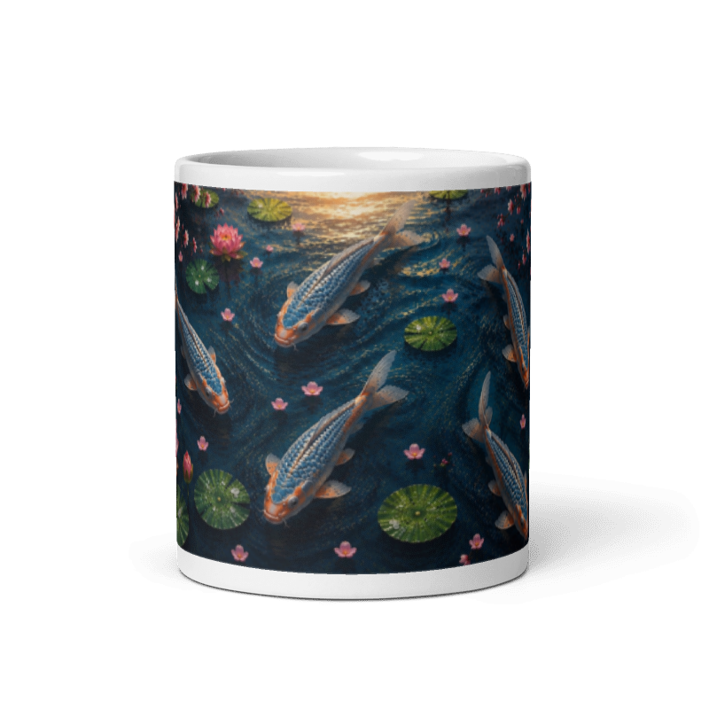 Koi Carp Pond Design Shusui Printed Mug